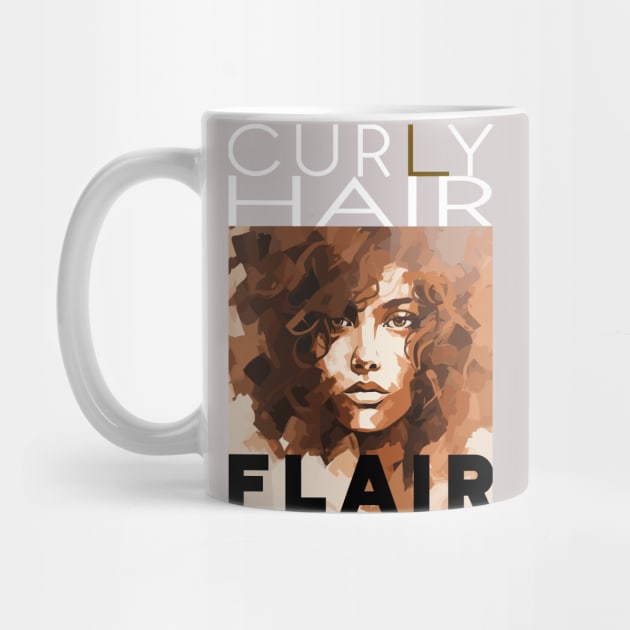 Curly hair flair style C - white text by merchbykaez